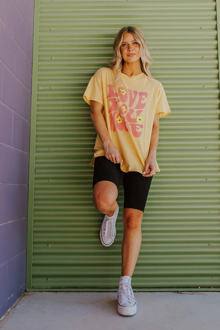Style U TOPS THE RETRO LOVE YOU MORE DAISY TEE IN MUSTARD 1 Style U TOPS THE RETRO LOVE YOU MORE DAISY TEE IN MUSTARD