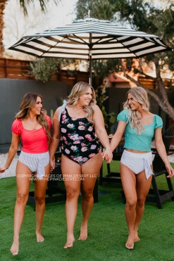 ONE SHOULDER BOW ONE PIECE IN LE FLEUR BY PINK DESERT