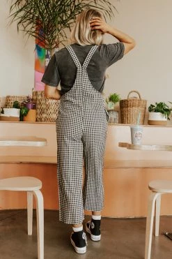 Polagram/Baevely THE GWEN GINGHAM OVERALLS IN BLACK SETS