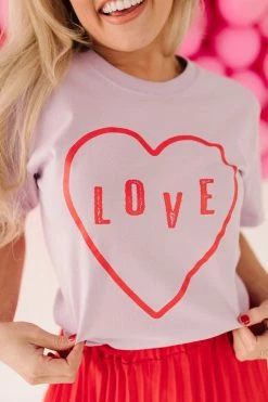 THE PINK DESERT LOVE TEE IN LAVENDER PD EXCLUSIVES