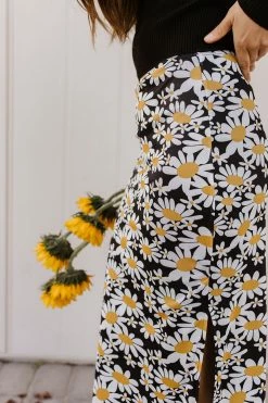 Pretty Garbage THE DARLING DAISY MIDI SKIRT IN BLACK SKIRTS