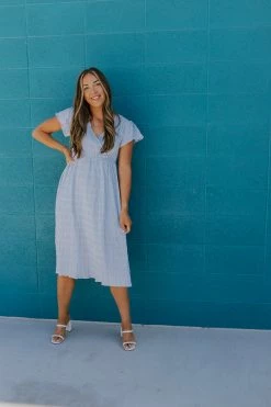 See And Be Seen THE BETH MIDI DRESS IN BLUE DRESSES