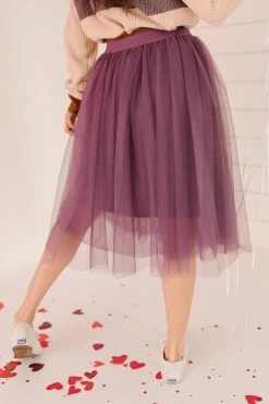 Ee:some THE PRECIOUS HEART TULLE SKIRT IN PLUM SKIRTS