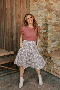 Ces Femme TOPS THE MAE RIBBED TOP IN MAUVE