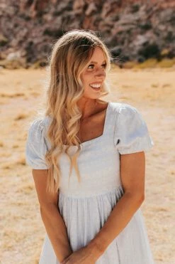 Polagram/Baevely THE APRIL SHOWERS DRESS IN LIGHT BLUE