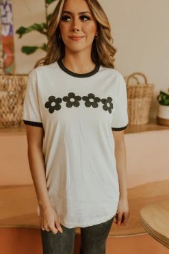 Oat Collective THE SIMPLY FLORAL TEE IN OFF WHITE