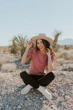 Ces Femme TOPS THE MAE RIBBED TOP IN MAUVE