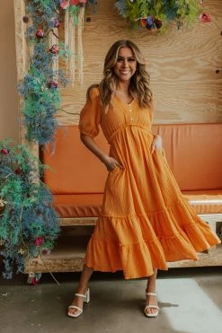 Tea N Rose THE HAVANA MIDI DRESS IN MANGO