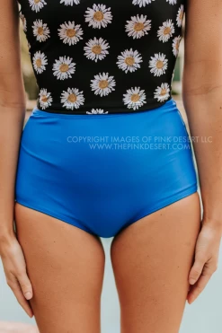 PINK DESERT HIGH WAIST SWIM BOTTOM IN ROYAL BLUE