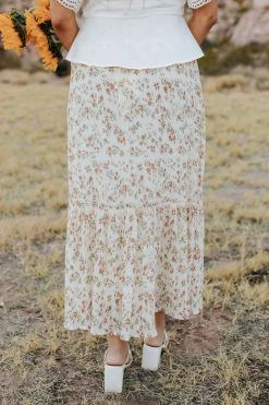 Hayden Los Angeles SKIRTS THE ISLA FLORAL SKIRT IN IVORY