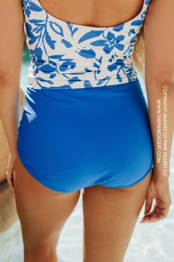 PINK DESERT HIGH WAIST SWIM BOTTOM IN ROYAL BLUE
