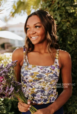 PINK DESERT MINI RUFFLE CROP PEPLUM SWIM TOP IN WILD LAVENDER