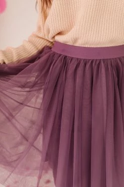 Ee:some THE PRECIOUS HEART TULLE SKIRT IN PLUM SKIRTS