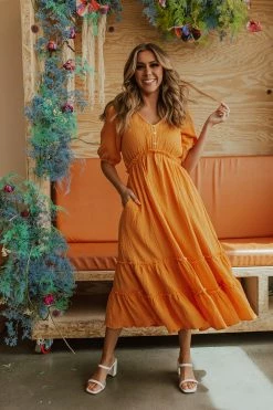 Tea N Rose THE HAVANA MIDI DRESS IN MANGO