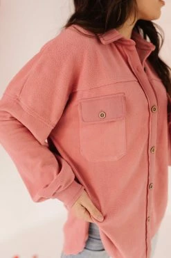 Blue B THE LOVE YOURSELF SHACKET IN BLUSH PINK TOPS