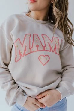 Wknder THE FLOWER MAMA PULLOVER IN SAND TOPS