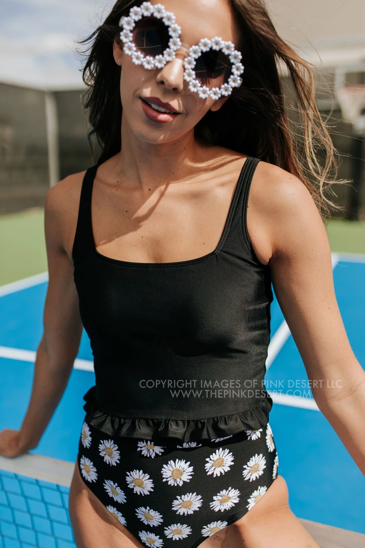 PINK DESERT MINI RUFFLE CROP PEPLUM SWIM TOP IN BLACK 5 PINK DESERT MINI RUFFLE CROP PEPLUM SWIM TOP IN BLACK