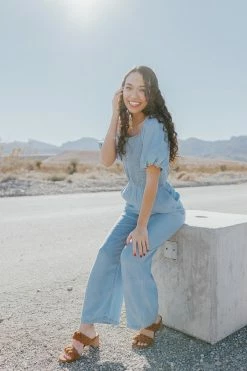 Hayden Los Angeles THE WHERE ROSEMARY GOES JUMPSUIT IN CHAMBRAY DENIM