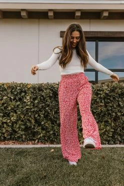 Better B THE ROSIE FLORAL PANTS IN RED
