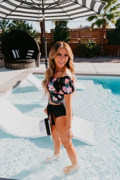 Pink Desert PUFF SLEEVE MIDKINI SWIM TOP IN LE FLEUR BY PINK DESERT 19 Pink Desert PUFF SLEEVE MIDKINI SWIM TOP IN LE FLEUR BY PINK DESERT