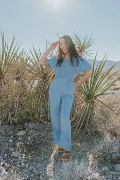 Hayden Los Angeles THE WHERE ROSEMARY GOES JUMPSUIT IN CHAMBRAY DENIM