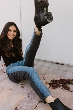 Insane Gene THE TILLY DISTRESSED GIRLFRIEND JEANS IN TWO TONED BOTTOMS 9 Insane Gene THE TILLY DISTRESSED GIRLFRIEND JEANS IN TWO TONED BOTTOMS