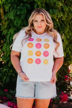 THE SQUEEZE THE DAY CITRUS TEE BY SASSY RED LIPSTICK X PINK DESERT