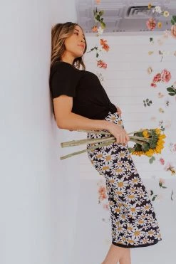 Pretty Garbage THE DARLING DAISY MIDI SKIRT IN BLACK SKIRTS