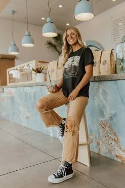 12pm By Mon Ami THE HOTEL CALIFORNIA GRAPHIC TEE IN BLACK