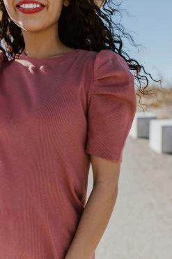 Ces Femme TOPS THE MAE RIBBED TOP IN MAUVE