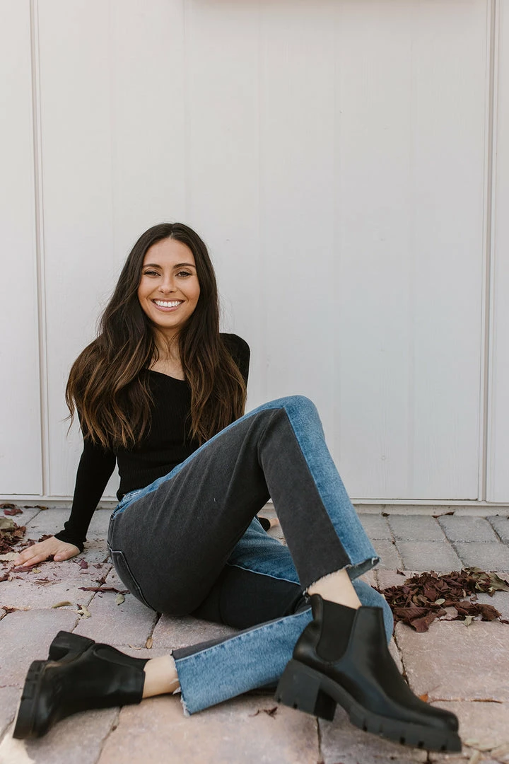 Insane Gene THE TILLY DISTRESSED GIRLFRIEND JEANS IN TWO TONED BOTTOMS 6 Insane Gene THE TILLY DISTRESSED GIRLFRIEND JEANS IN TWO TONED BOTTOMS