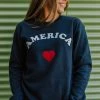 Benie Los Angeles THE AMERICA HEART PULLOVER IN NAVY