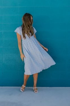 See And Be Seen THE BETH MIDI DRESS IN BLUE DRESSES