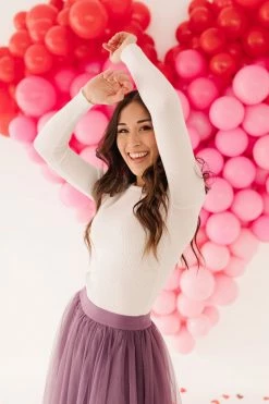 Ee:some THE PRECIOUS HEART TULLE SKIRT IN PLUM SKIRTS