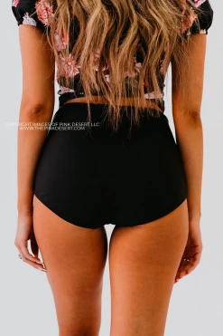 Pink Desert HIGH WAIST SWIM BOTTOM IN BLACK BY PINK DESERT