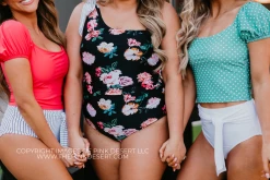 ONE SHOULDER BOW ONE PIECE IN LE FLEUR BY PINK DESERT