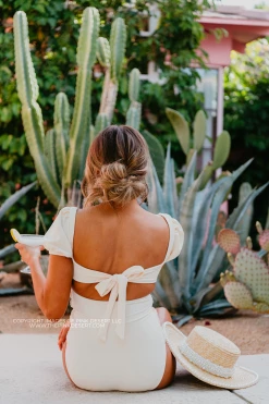 PUFF SLEEVE ONE PIECE IN RIBBED PINA COLADA BY SASSY RED LIPSTICK X PINK DESERT SWIM 18 PUFF SLEEVE ONE PIECE IN RIBBED PINA COLADA BY SASSY RED LIPSTICK X PINK DESERT SWIM