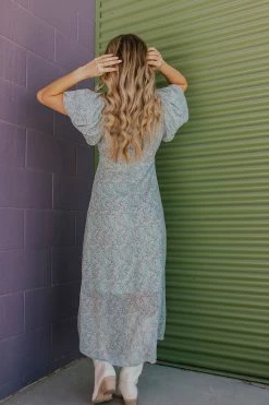 Blu Pepper THE ADRIAN FLORAL MIDI DRESS IN AQUA
