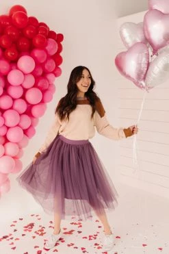 Ee:some THE PRECIOUS HEART TULLE SKIRT IN PLUM SKIRTS
