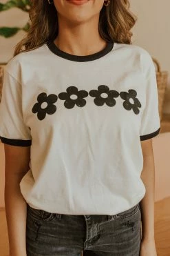 Oat Collective THE SIMPLY FLORAL TEE IN OFF WHITE