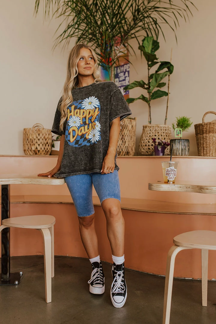 Blue Buttercup THE BENJI MINERAL WASHED BIKER SHORTS IN BLUE 2 Blue Buttercup THE BENJI MINERAL WASHED BIKER SHORTS IN BLUE