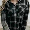 Mittoshop THE BONFIRE NIGHTS FLANNEL IN BLACK AND NAVY TOPS