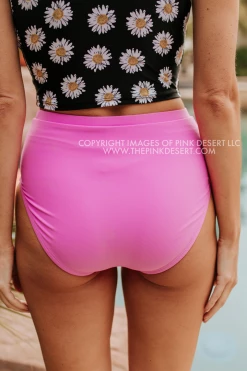 PINK DESERT VINTAGE HIGH WAIST SWIM BOTTOM IN NEON LILAC