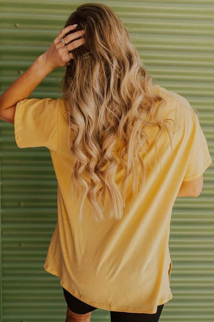 Style U TOPS THE RETRO LOVE YOU MORE DAISY TEE IN MUSTARD 3 Style U TOPS THE RETRO LOVE YOU MORE DAISY TEE IN MUSTARD