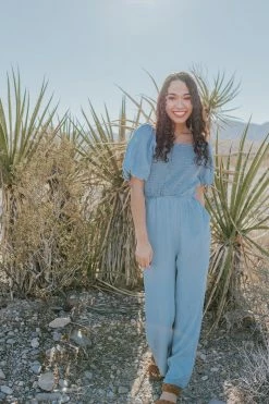 Hayden Los Angeles THE WHERE ROSEMARY GOES JUMPSUIT IN CHAMBRAY DENIM