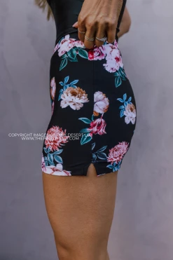 HIGH WAISTED SWIM SKIRT IN LE FLEUR BY PINK DESERT